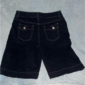 Chicos platinum dark denim Bermuda shorts